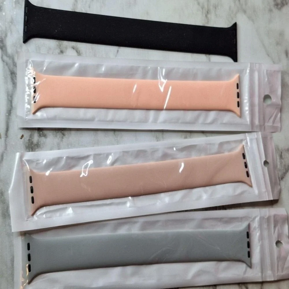 Unbranded Universal Solo Loop Liquid Silicone Rubber Watch Bands Lot of‎ 4